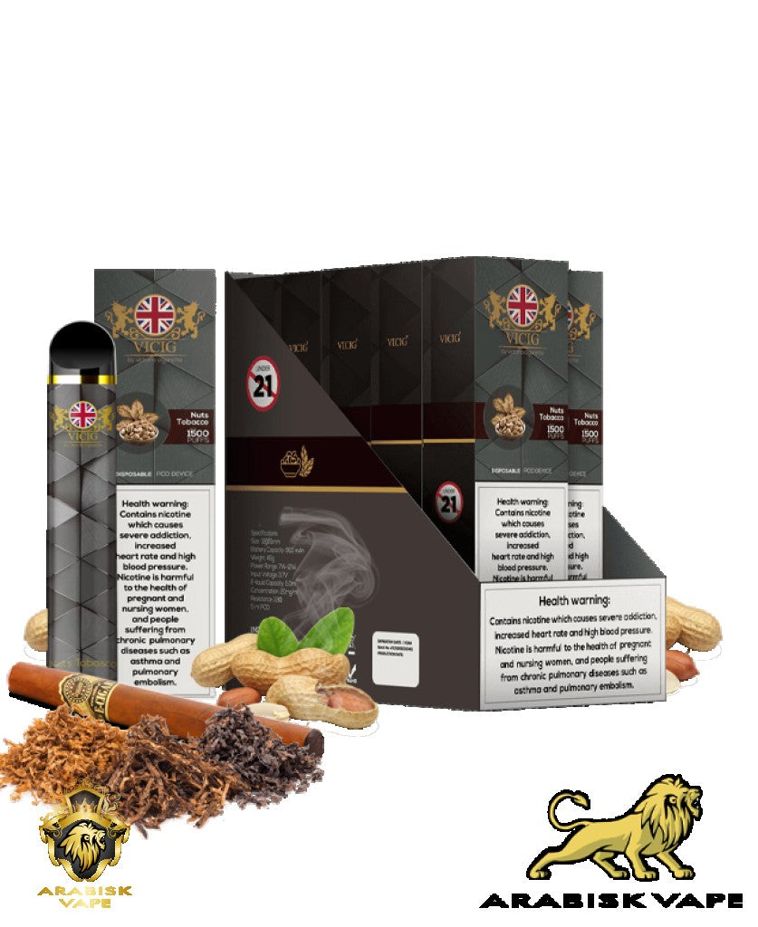 VICIG Disposable - Nuts Tobacco 1500 puff 50mg VICIG