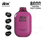 Load image into Gallery viewer, AKIN LEGEND 8000 PUFFS 30MG - PASSION FRUIT LEMON 
