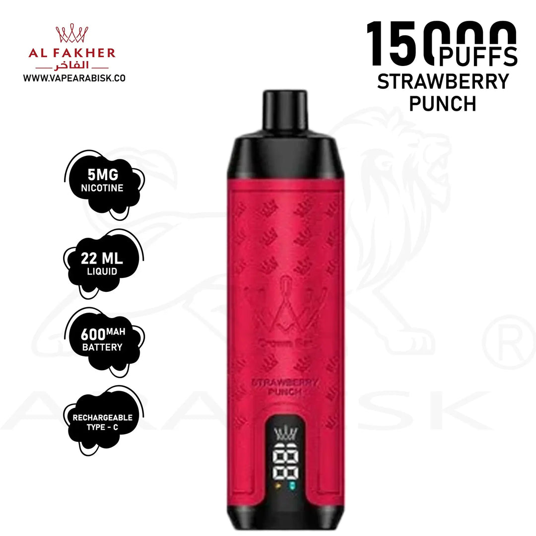 AL FAKHER CROWN BAR PRO MAX 15000 PUFFS 5MG - STRAWBERRY PUNCH 