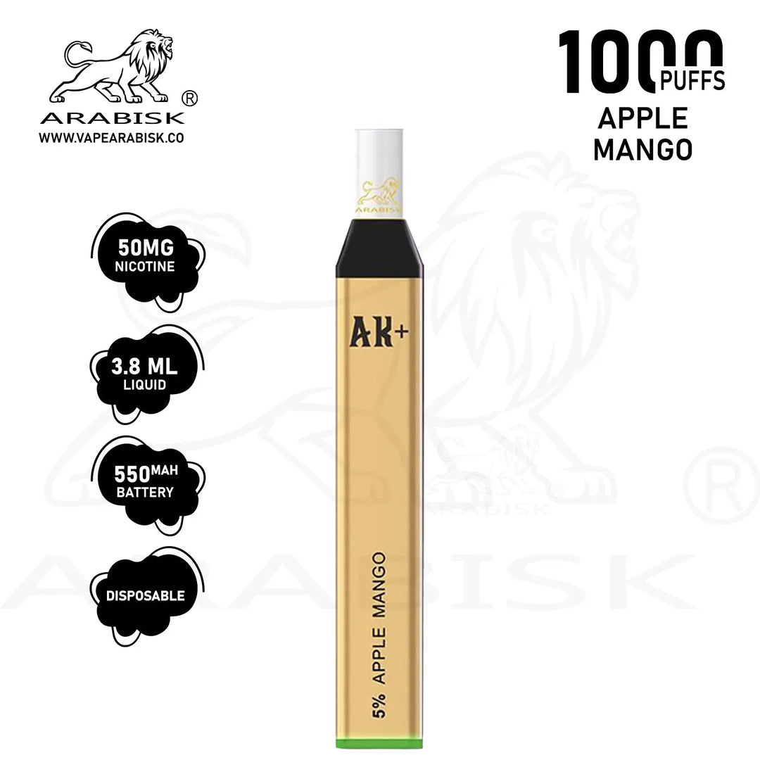 ARABISK AK+ 1000 PUFFS 50MG - APPLE MANGO Arabisk Vape