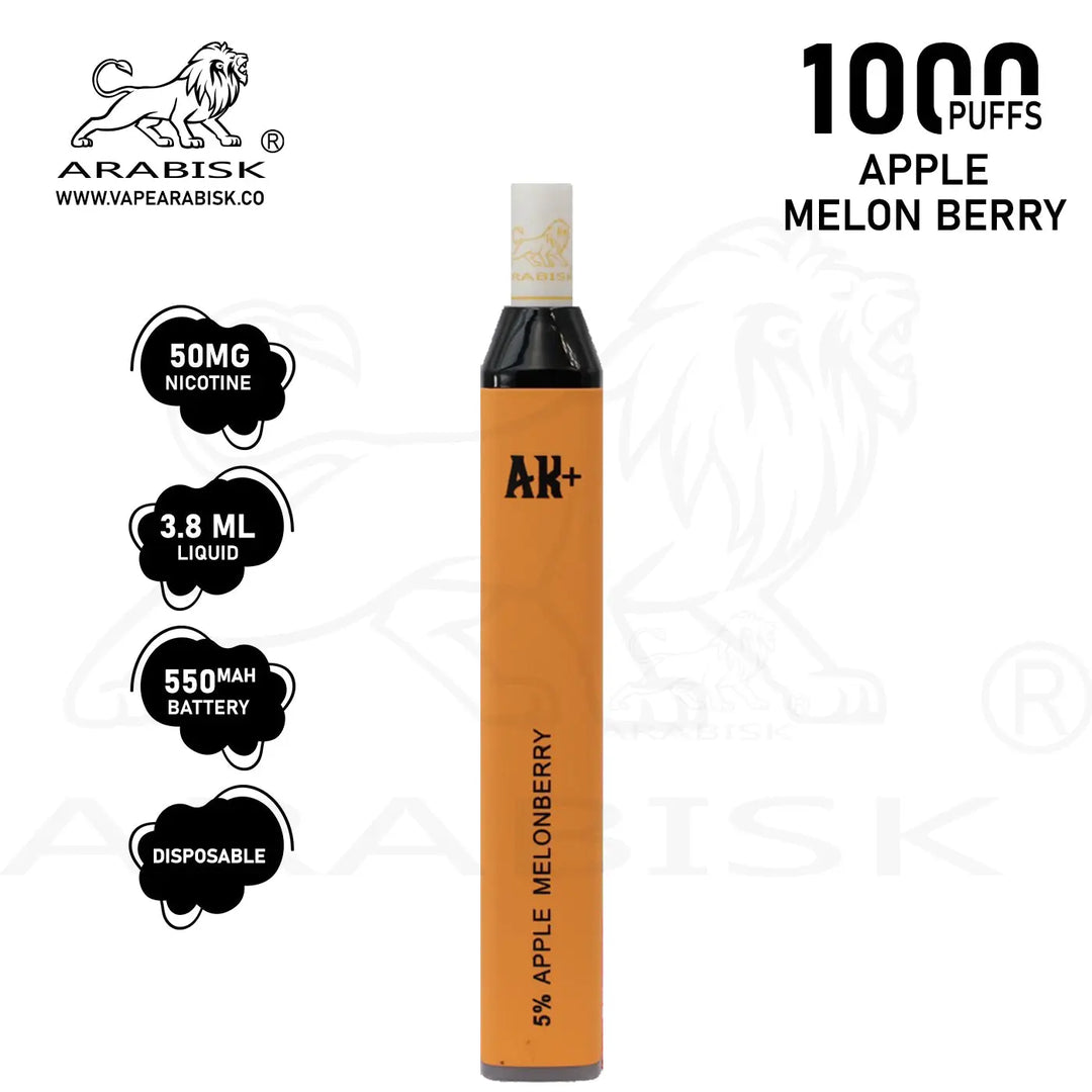 ARABISK AK+ 1000 PUFFS 50MG - APPLE MELON BERRY Arabisk Vape