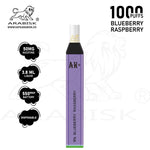 Load image into Gallery viewer, ARABISK AK+ 1000 PUFFS 50MG - BLUEBERRY RASPBERRY Arabisk Vape

