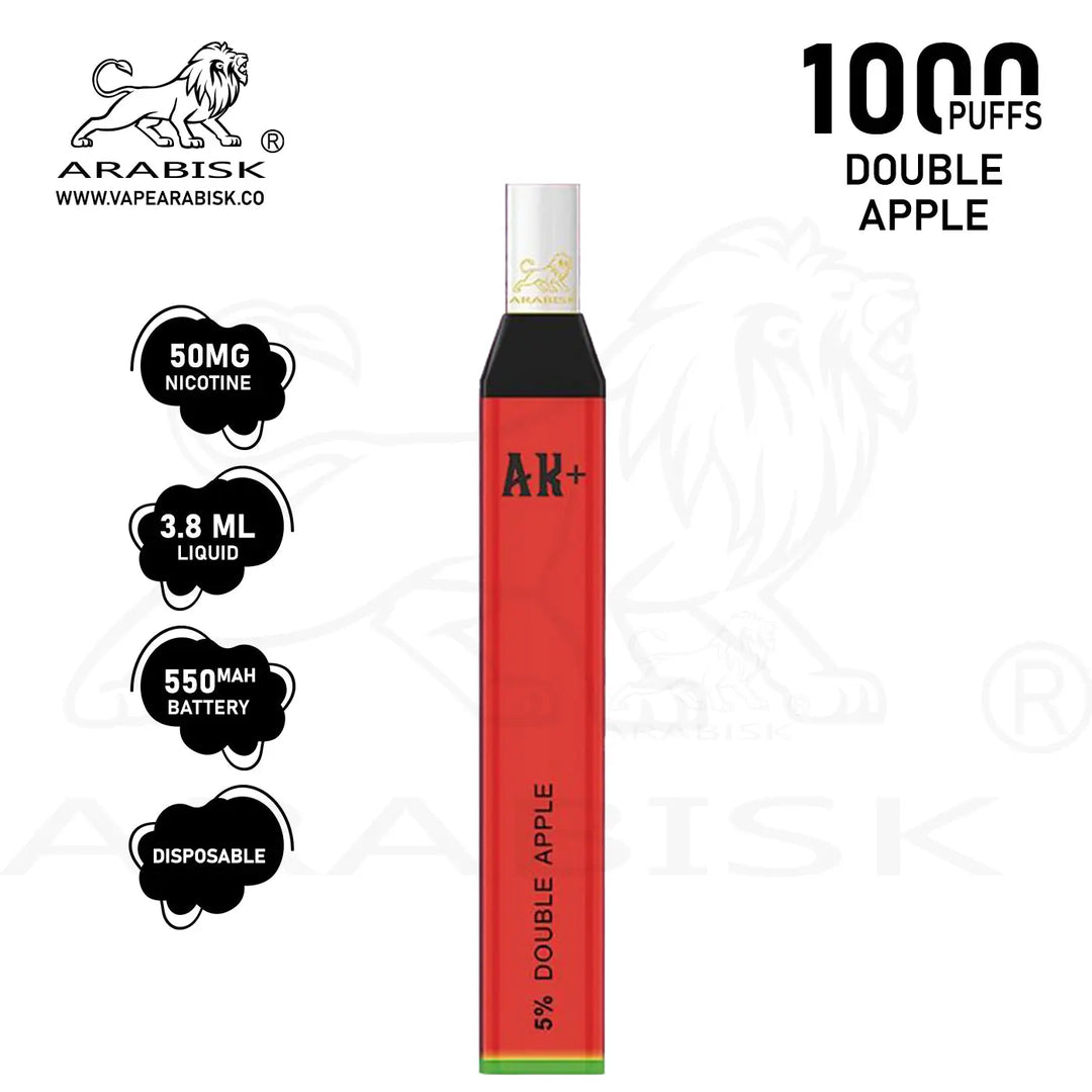 ARABISK AK+ 1000 PUFFS 50MG - DOUBLE APPLE Arabisk Vape