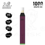 Load image into Gallery viewer, ARABISK AK+ 1000 PUFFS 50MG - GRAPE ICE Arabisk Vape
