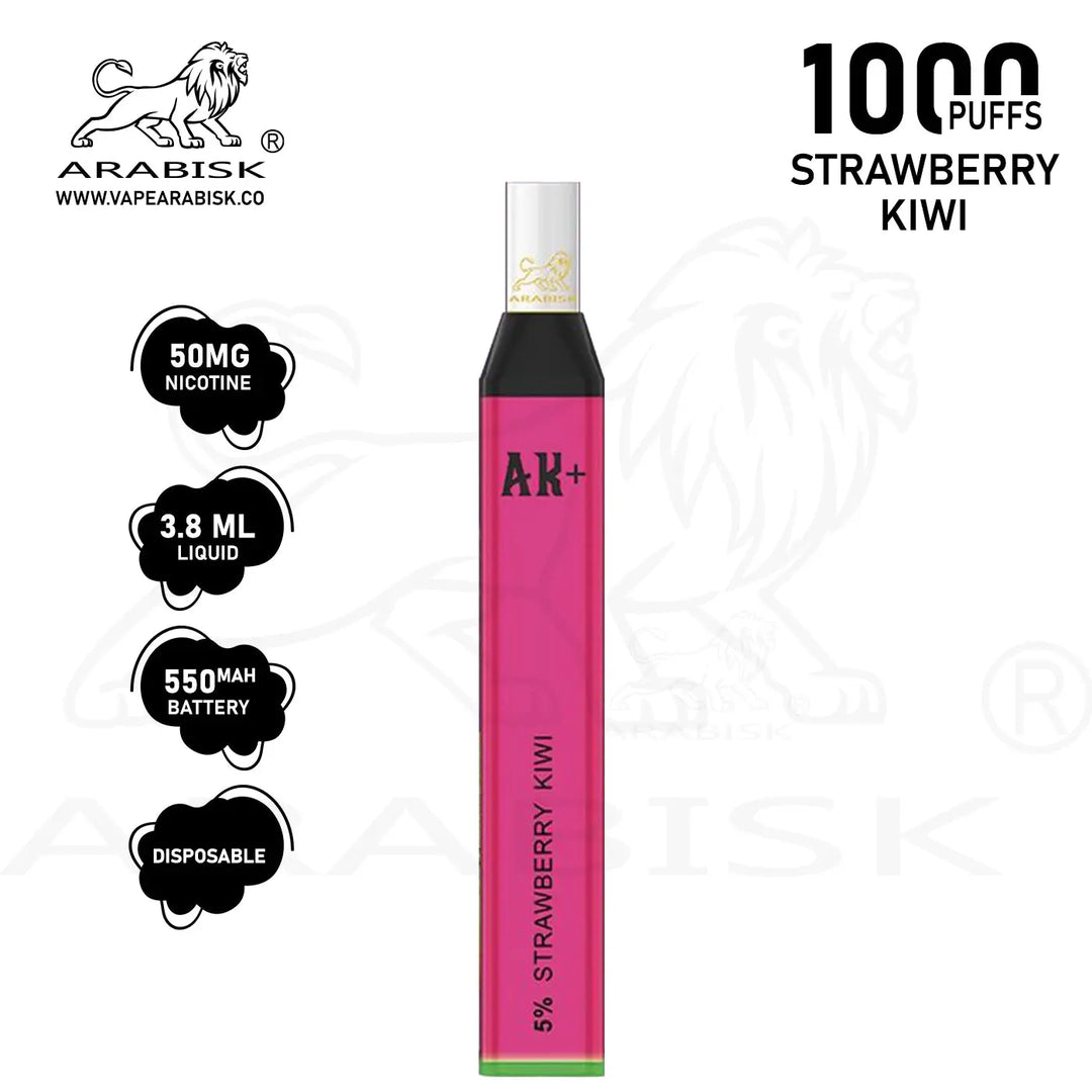 ARABISK AK+ 1000 PUFFS 50MG - STRAWBERRY KIWI Arabisk Vape