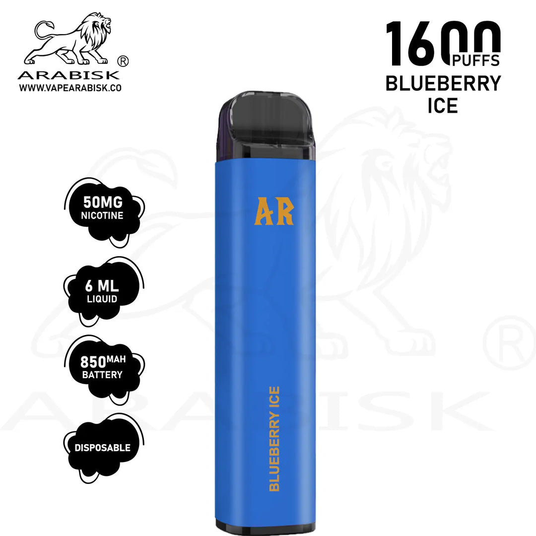 ARABISK AR 1600 PUFFS 50MG - BLUEBERRY ICE Arabisk Vape