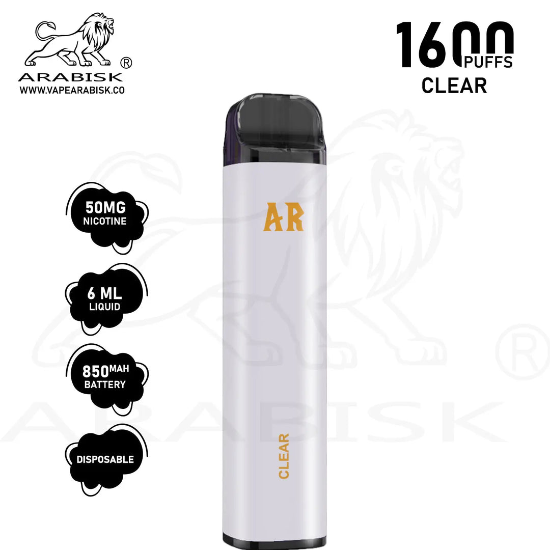 ARABISK AR 1600 PUFFS 50MG - CLEAR Arabisk Vape