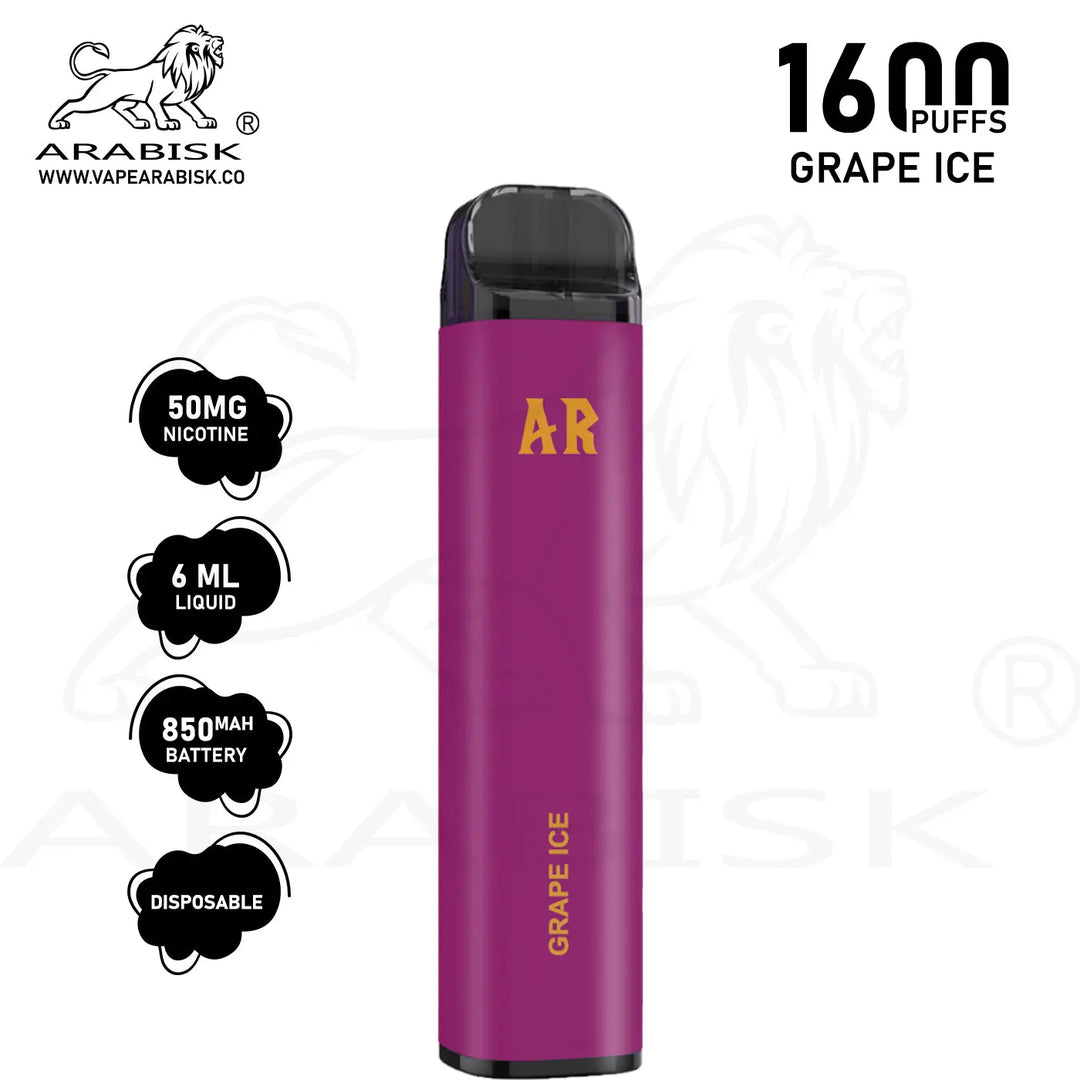 ARABISK AR 1600 PUFFS 50MG - GRAPE ICE Arabisk Vape