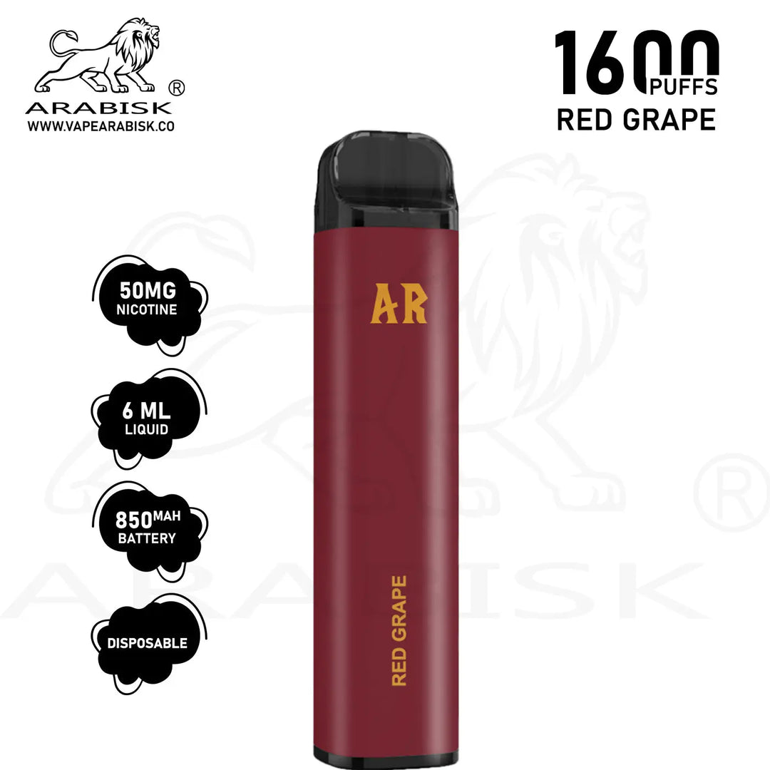 ARABISK AR 1600 PUFFS 50MG - RED GRAPE Arabisk Vape