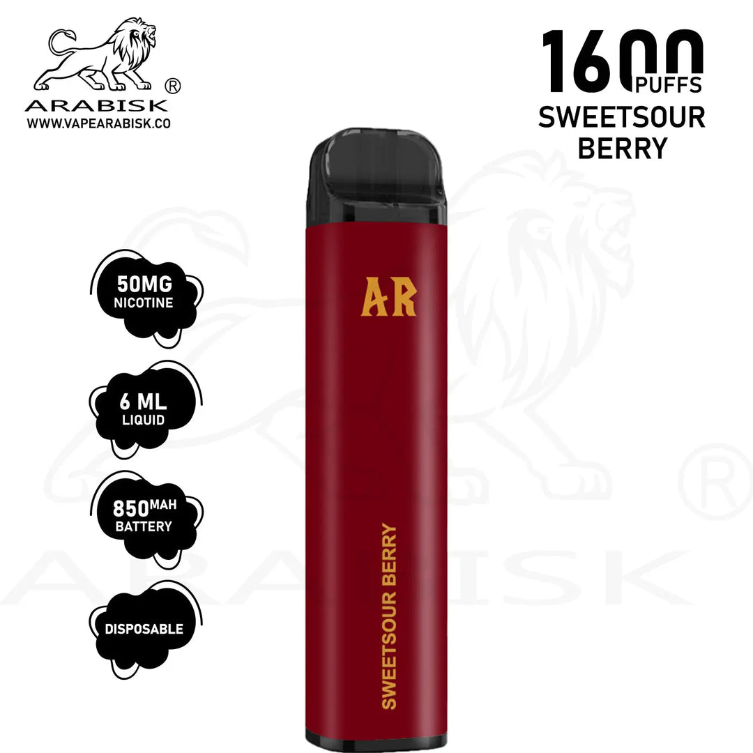 ARABISK AR 1600 PUFFS 50MG - SWEETSOUR BERRY Arabisk Vape