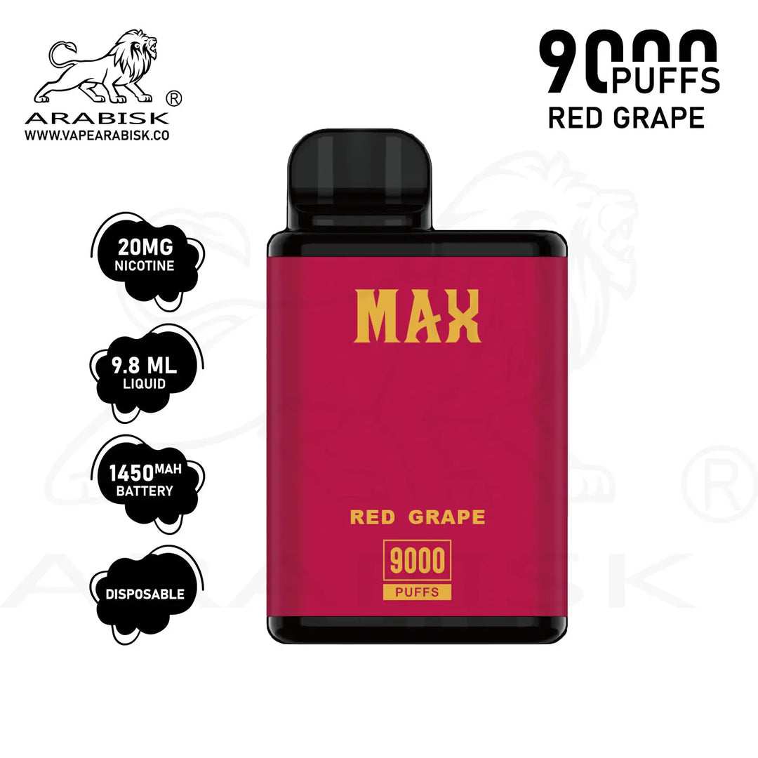 ARABISK AR MAX 9000 PUFFS 20MG - RED GRAPE Arabisk Vape