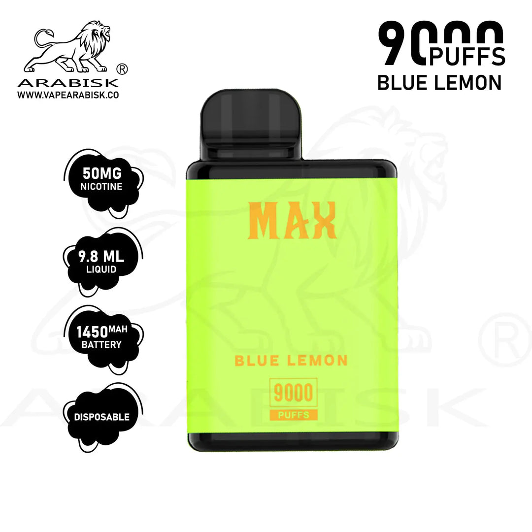 ARABISK AR MAX 9000 PUFFS 50MG - BLUE LEMON Arabisk Vape