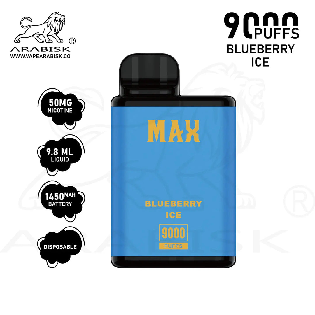 ARABISK AR MAX 9000 PUFFS 50MG - BLUEBERRY ICE Arabisk Vape
