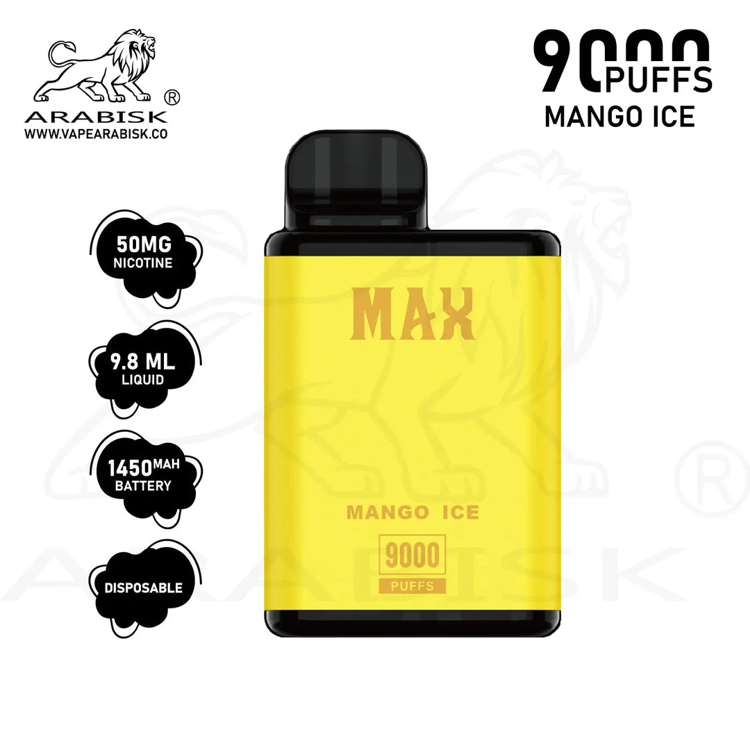 ARABISK AR MAX 9000 PUFFS 50MG - MANGO ICE Arabisk Vape