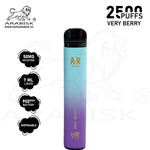 Load image into Gallery viewer, ARABISK AR PLUS 2500 PUFFS 50MG - VERY BERRY Arabisk Vape
