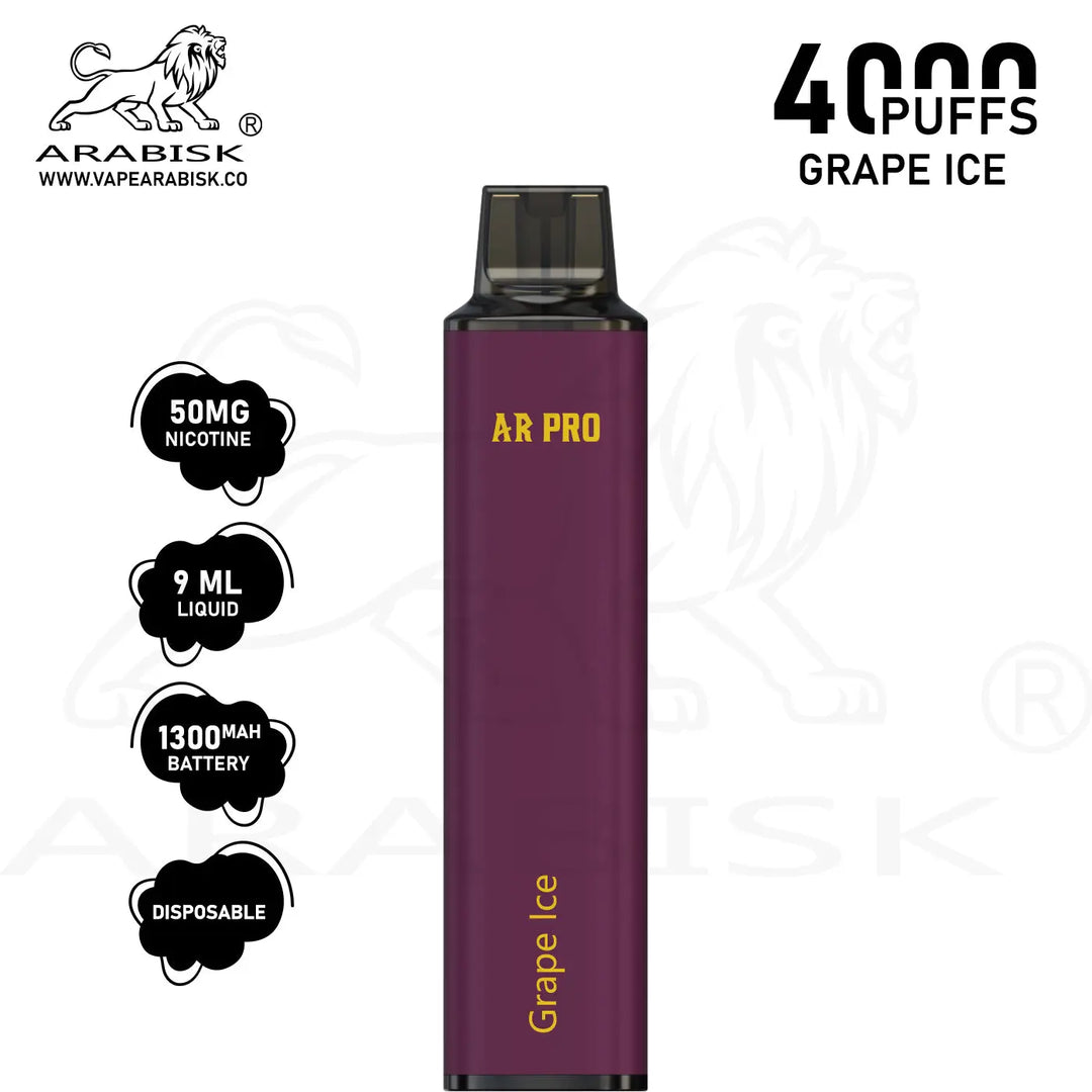 ARABISK AR PRO 4000 PUFFS 50MG - GRAPE ICE Arabisk Vape