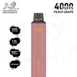 Load image into Gallery viewer, ARABISK AR PRO 4000 PUFFS 50MG - PEACH GRAPE Arabisk Vape
