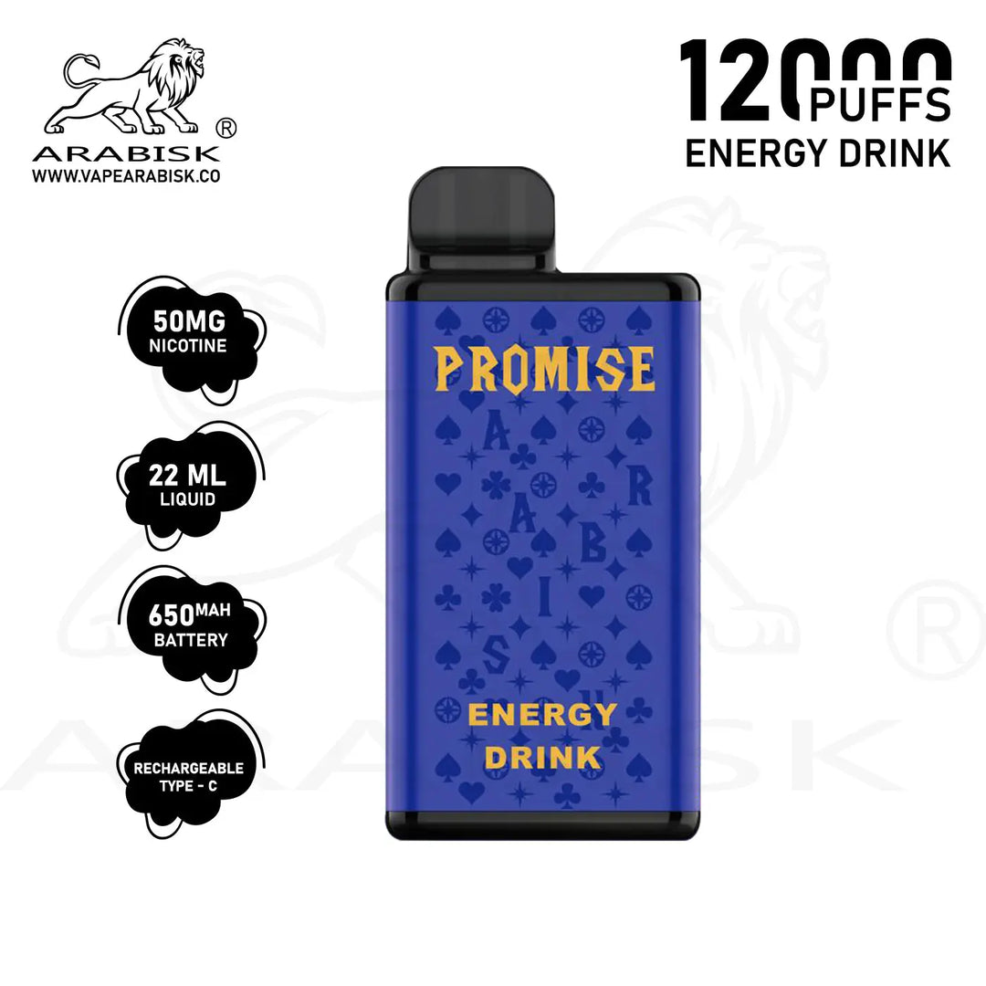 ARABISK PROMISE 12000 PUFFS 50MG  RECHARGEABLE - ENERGY DRINK Arabisk Vape