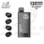Load image into Gallery viewer, ARABISK Q 13000 PUFFS 50MG  RECHARGEABLE - BLUEBERRY ICE 
