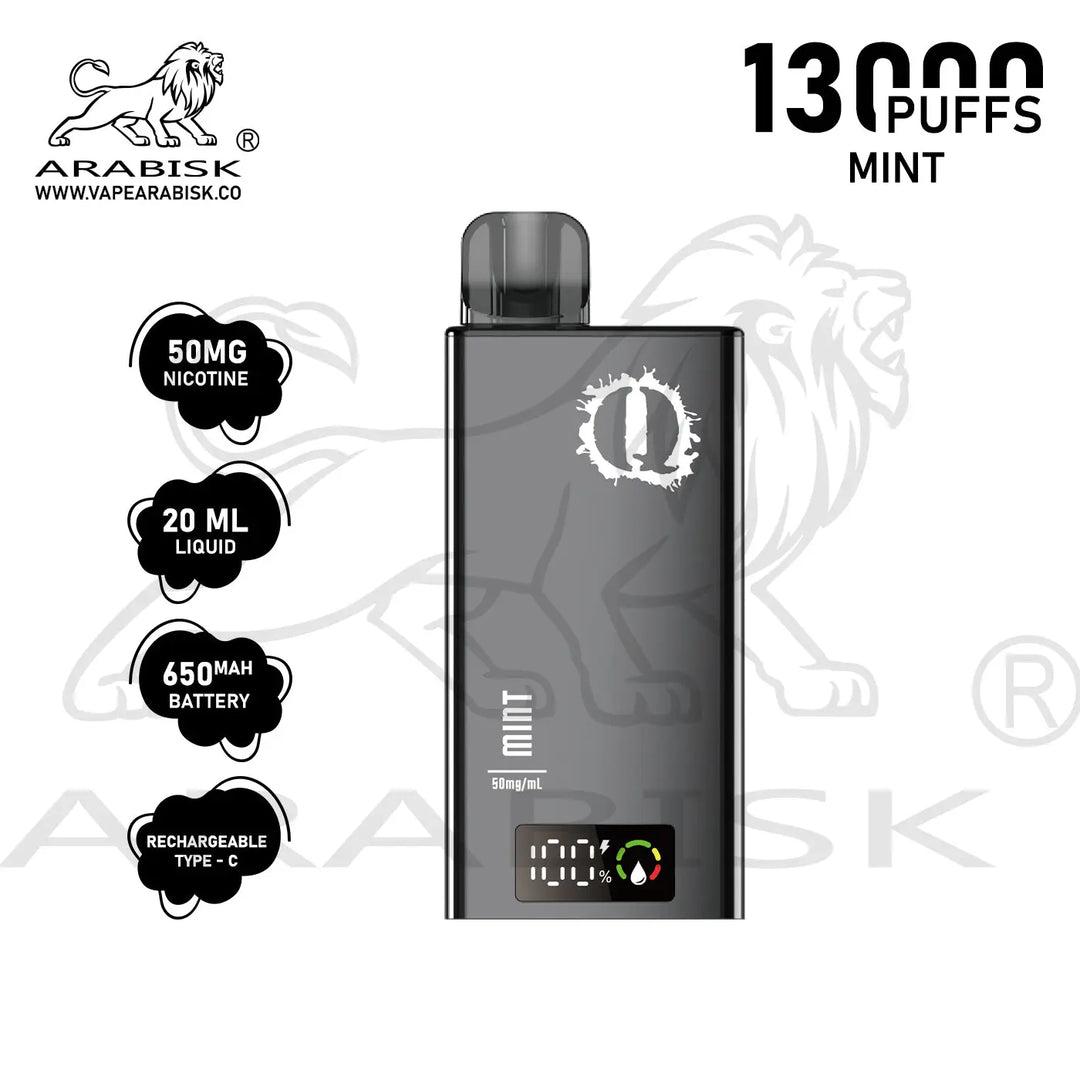 ARABISK Q 13000 PUFFS 50MG  RECHARGEABLE - MINT 
