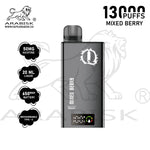 Load image into Gallery viewer, ARABISK Q 13000 PUFFS 50MG  RECHARGEABLE - MIXED BERRY 
