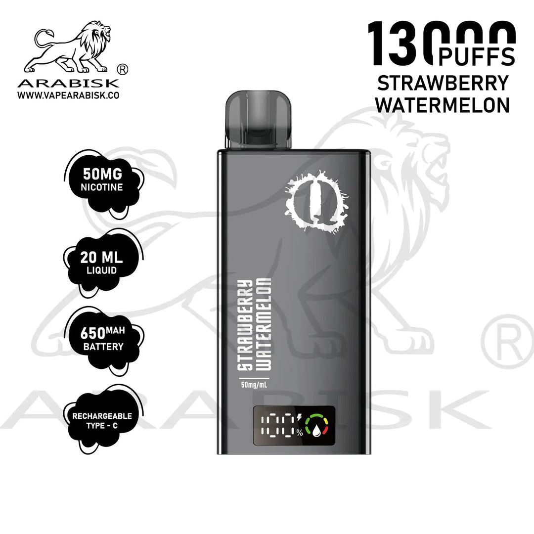 ARABISK Q 13000 PUFFS 50MG  RECHARGEABLE - STRAWBERRY WATERMELON 