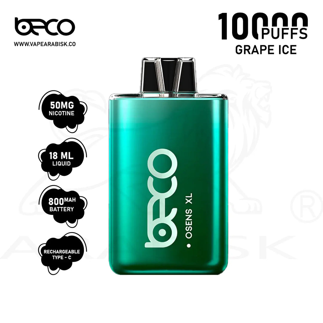 BECO OSENS XL 10000 PUFFS 50 MG - GRAPE ICE Beco