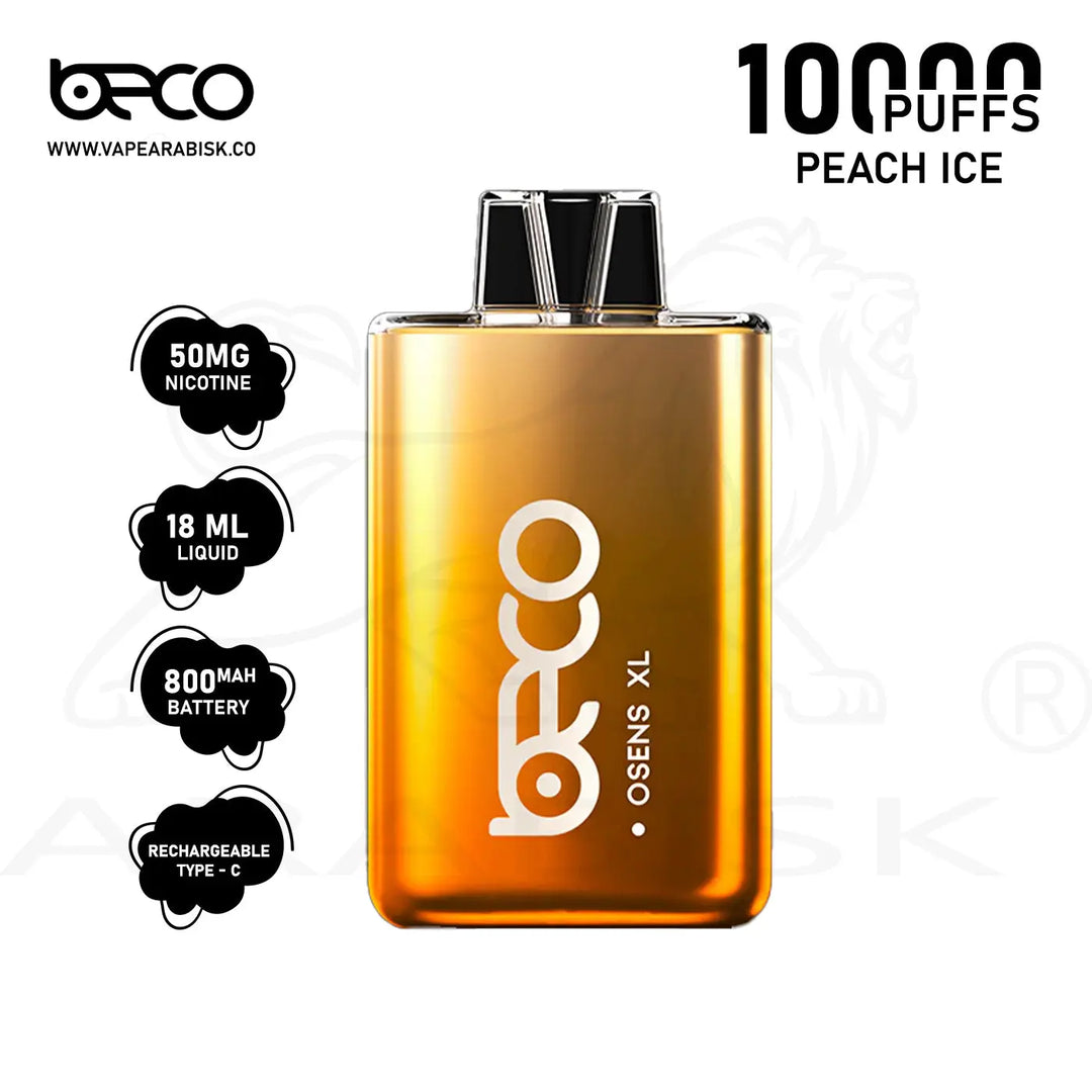 BECO OSENS XL 10000 PUFFS 50 MG - PEACH ICE Beco