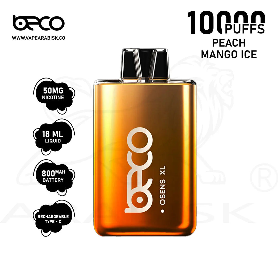 BECO OSENS XL 10000 PUFFS 50 MG - PEACH MANGO ICE Beco