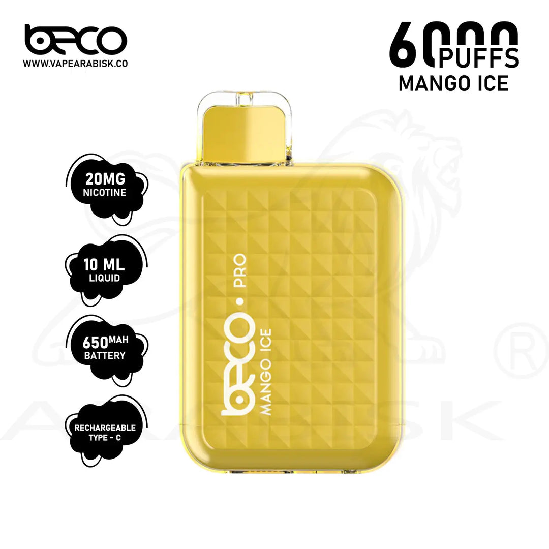 BECO PRO 6000 PUFFS 20MG - MANGO ICE Beco