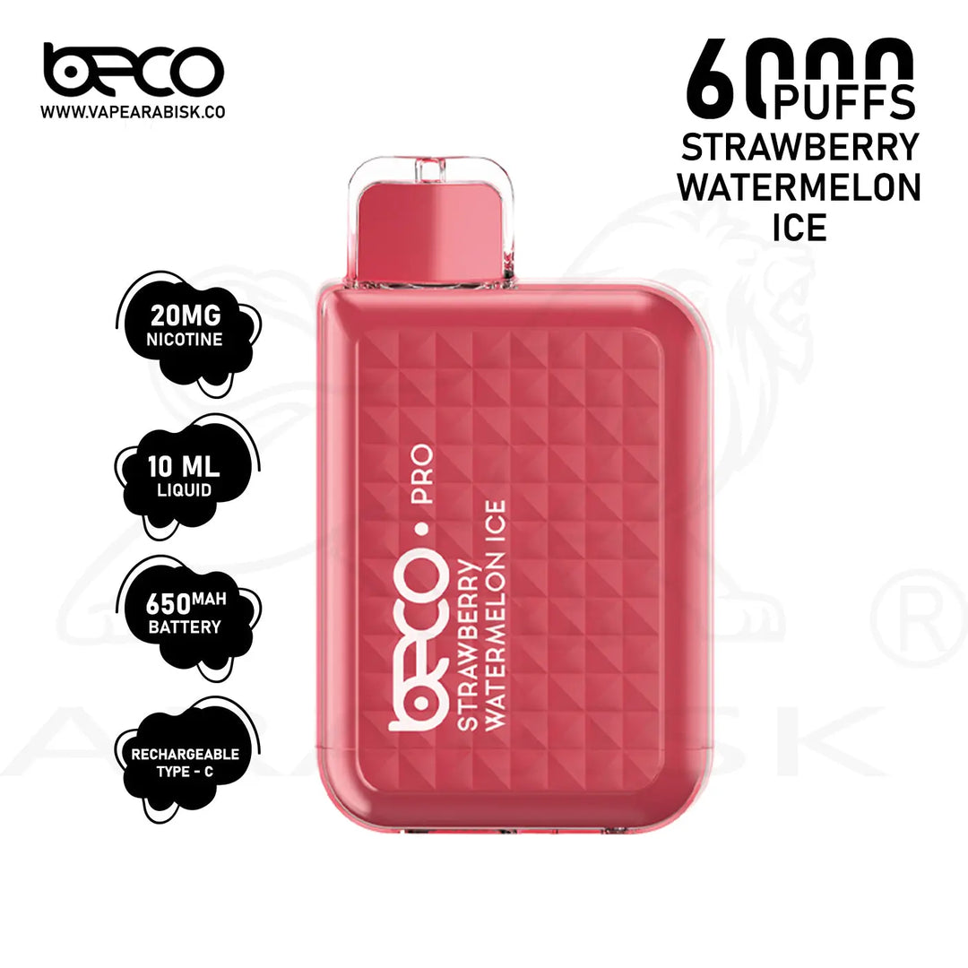 BECO PRO 6000 PUFFS 20MG - STRAWBERRY WATERMELON ICE Beco
