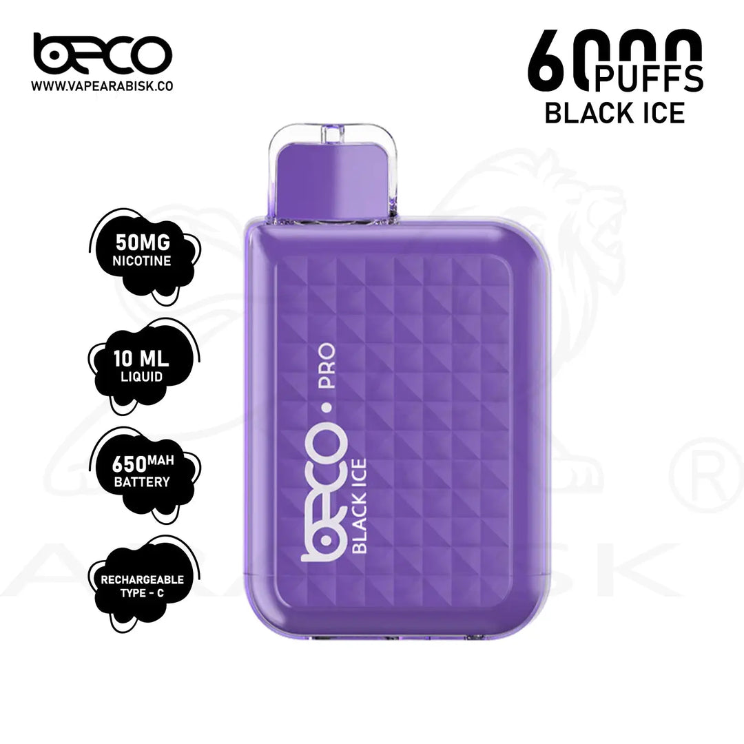 BECO PRO 6000 PUFFS 50MG - BLACK ICE Beco