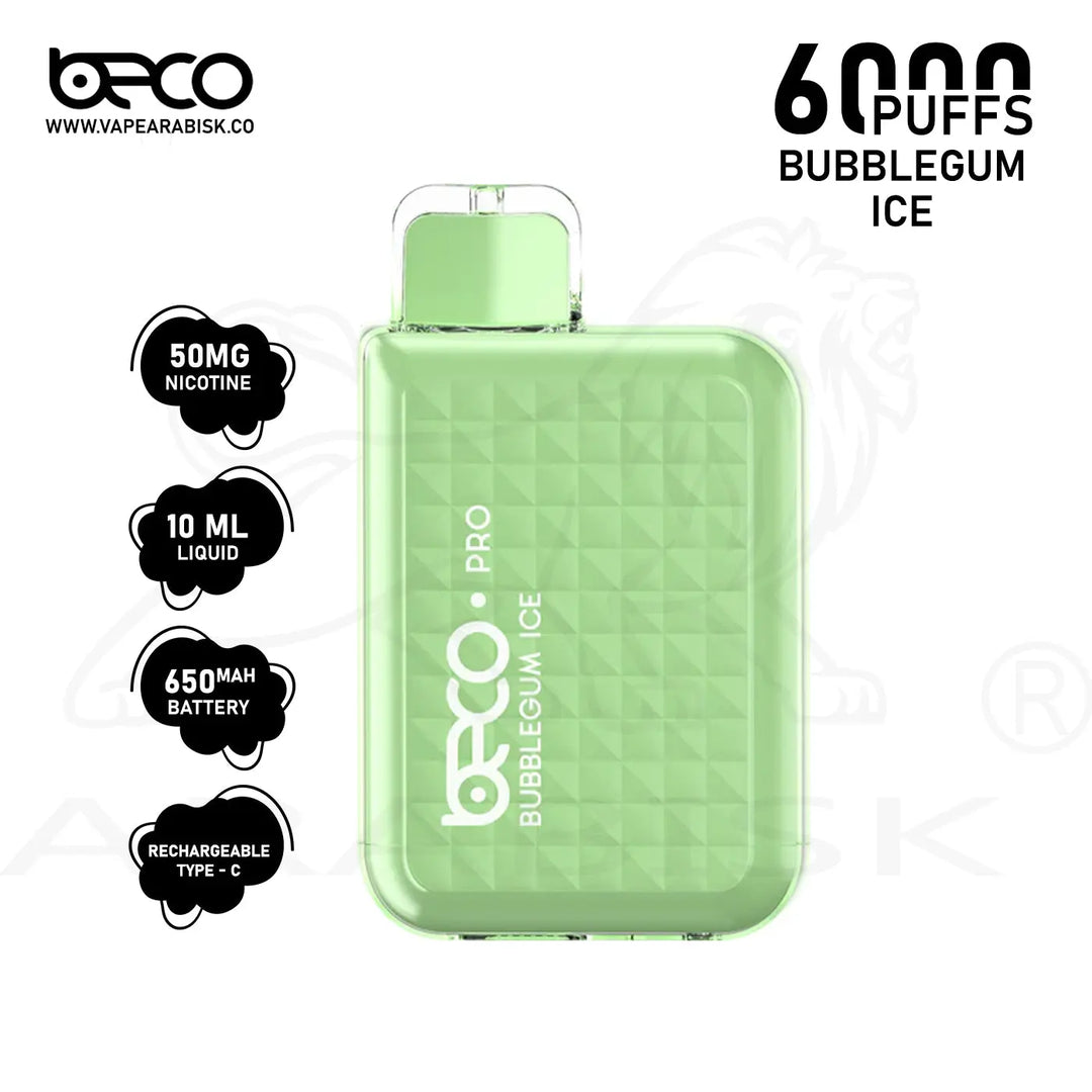 BECO PRO 6000 PUFFS 50MG - BUBBLEGUM ICE Beco