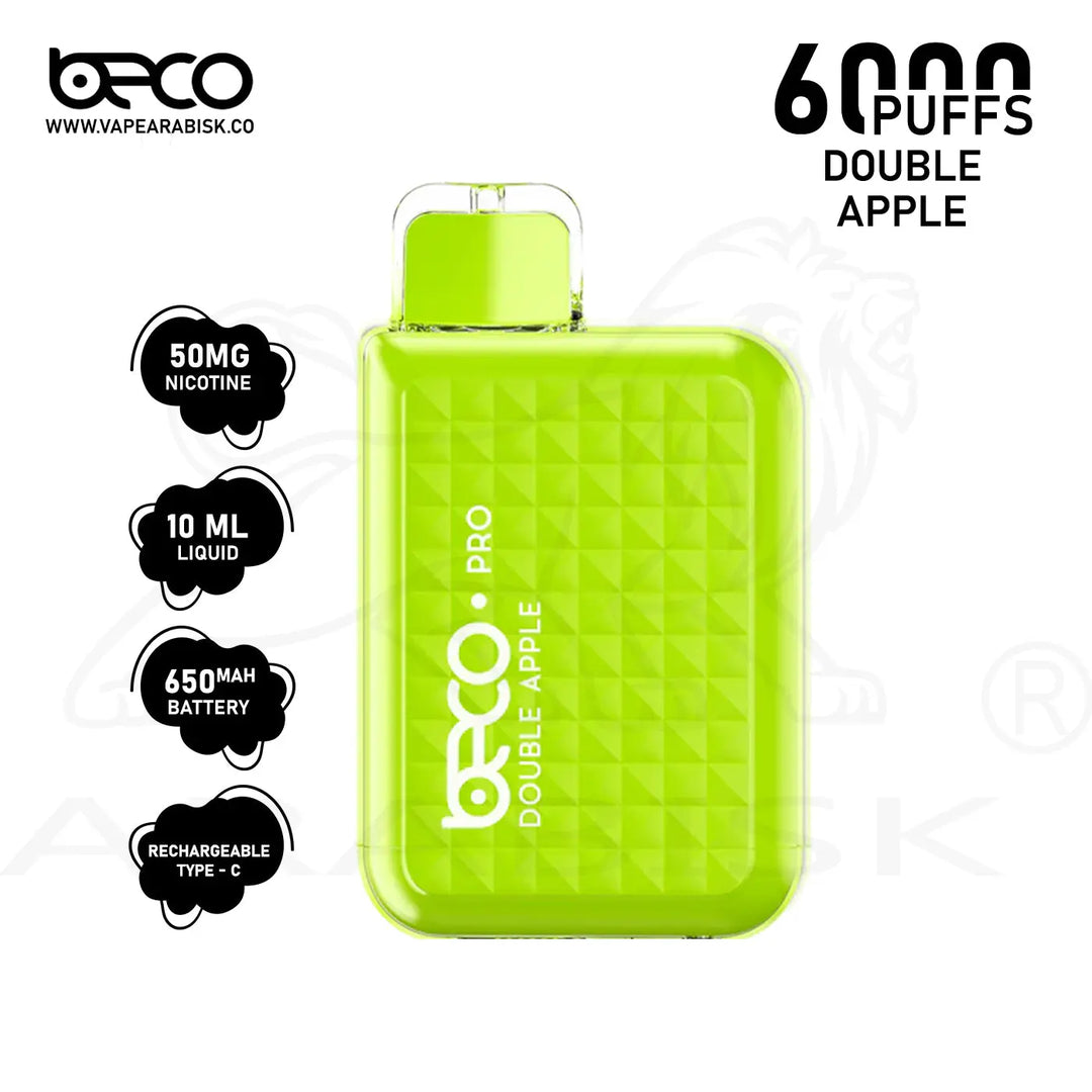 BECO PRO 6000 PUFFS 50MG - DOUBLE APPLE Beco