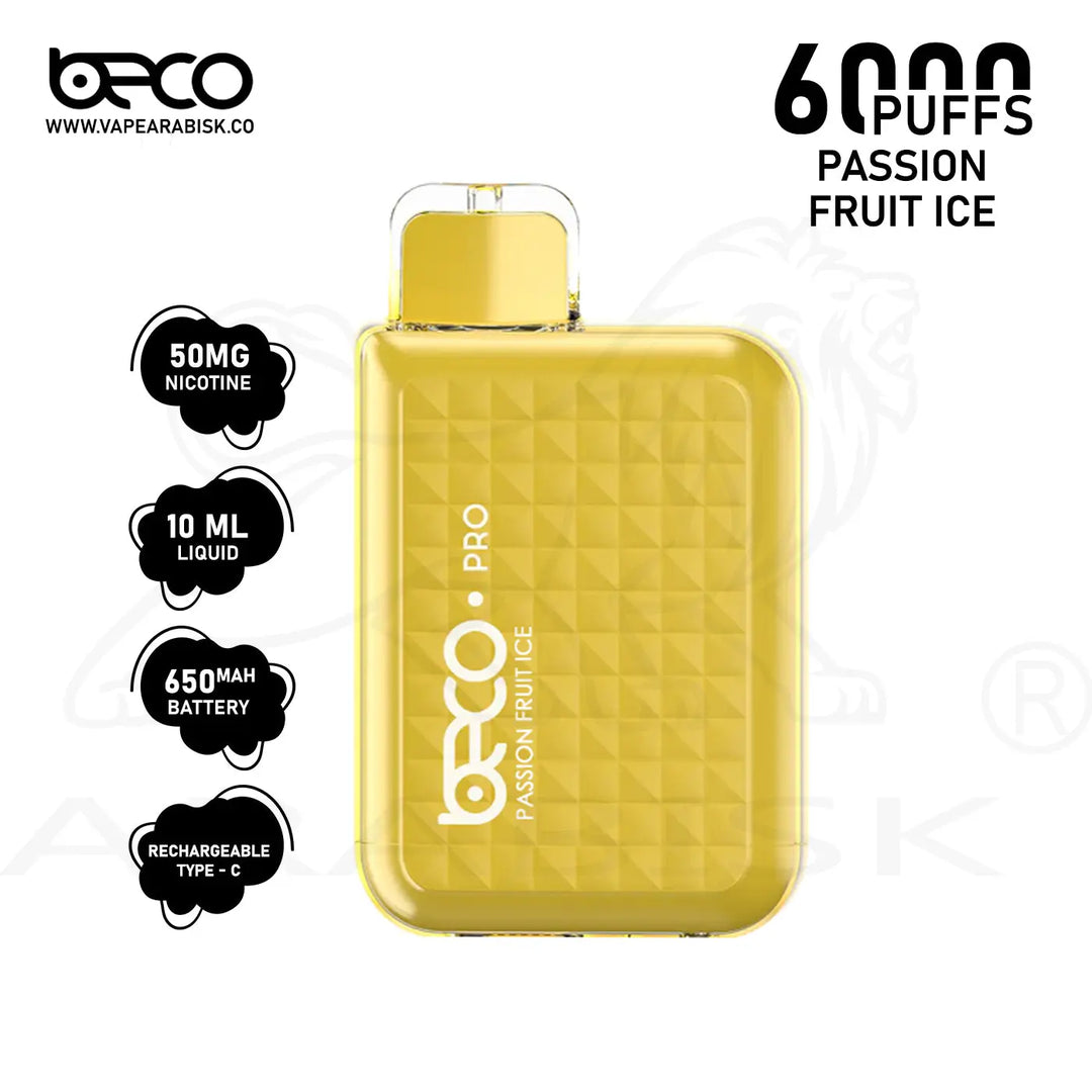 BECO PRO 6000 PUFFS 50MG - PASSION FRUIT ICE Beco