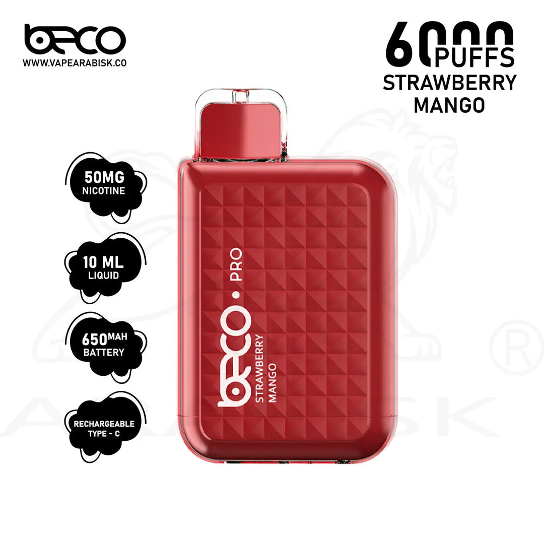 BECO PRO 6000 PUFFS 50MG - STRAWBERRY MANGO Beco