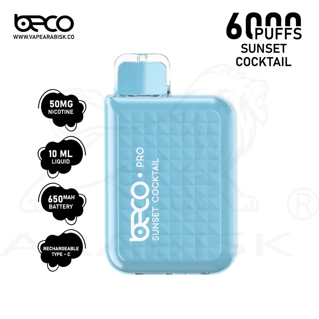 BECO PRO 6000 PUFFS 50MG - SUNSET COCKTAIL Beco