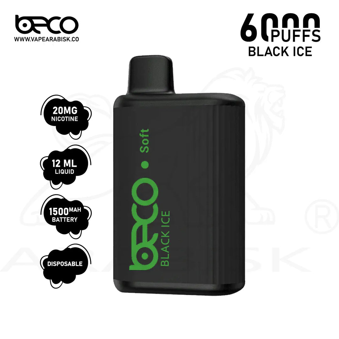 BECO SOFT 6000 PUFFS 20MG - BLACK ICE Beco