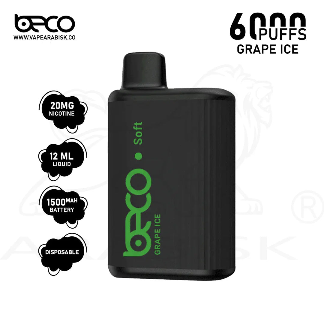 BECO SOFT 6000 PUFFS 20MG - GRAPE ICE Beco