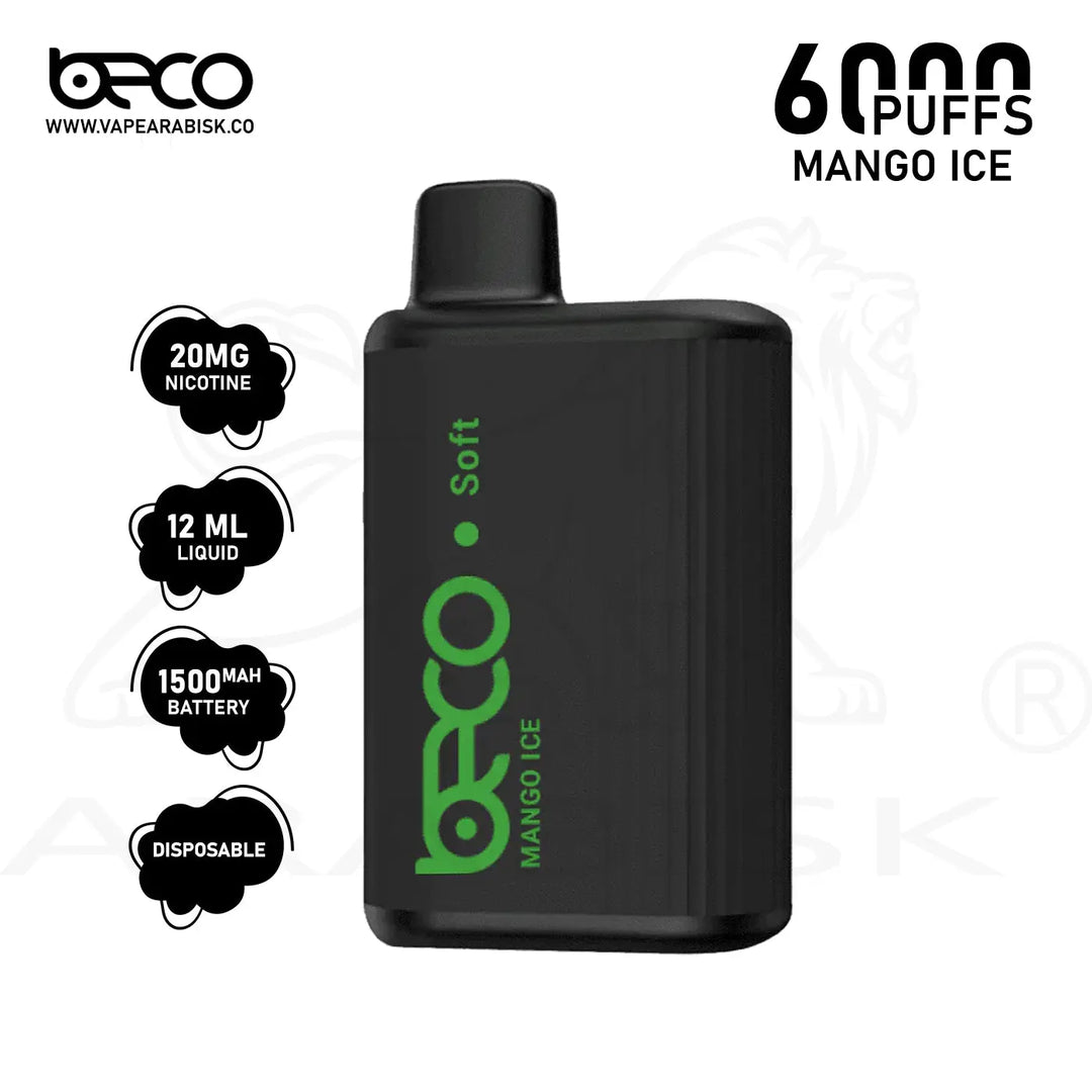 BECO SOFT 6000 PUFFS 20MG - MANGO ICE Beco