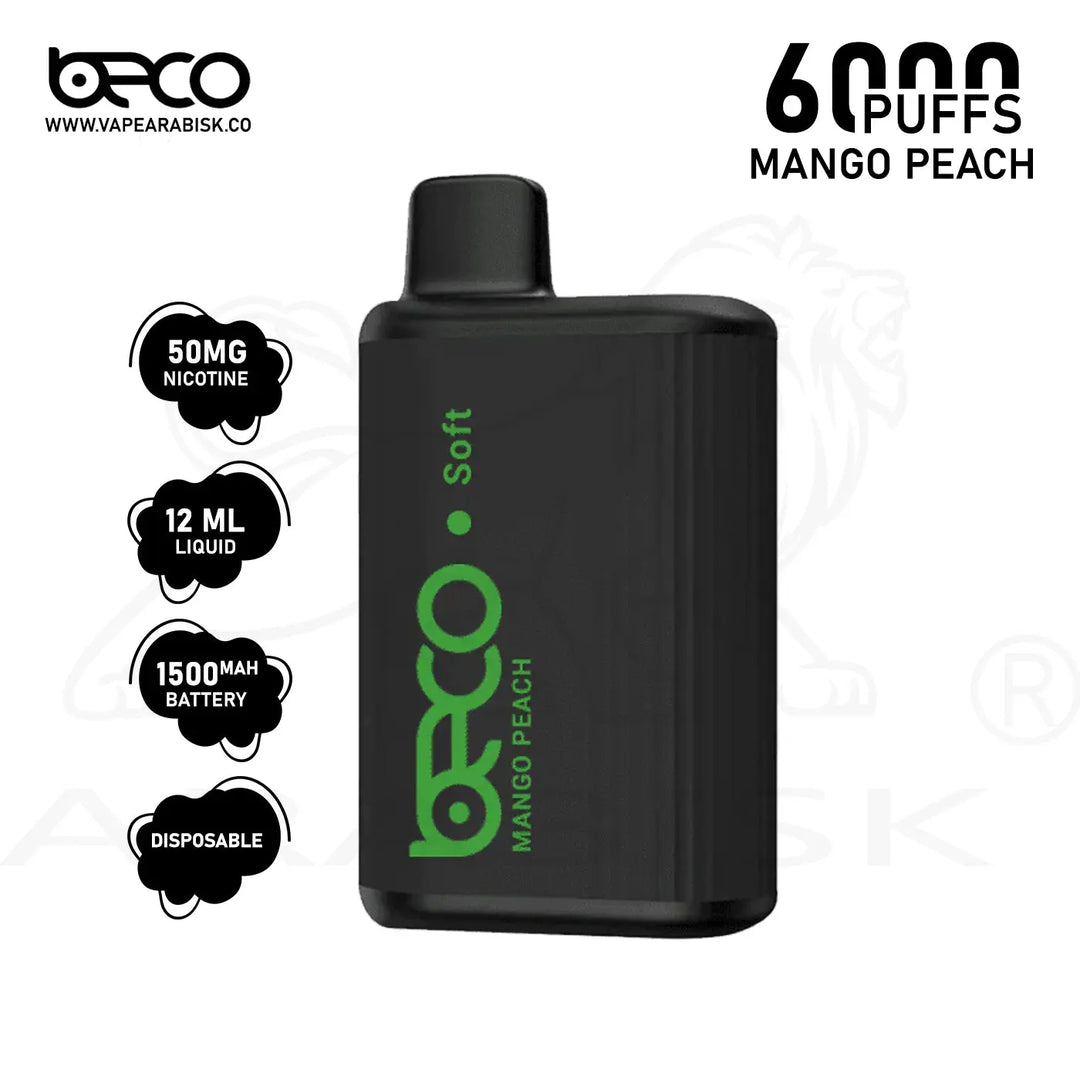BECO SOFT 6000 PUFFS 50MG - MANGO PEACH Beco