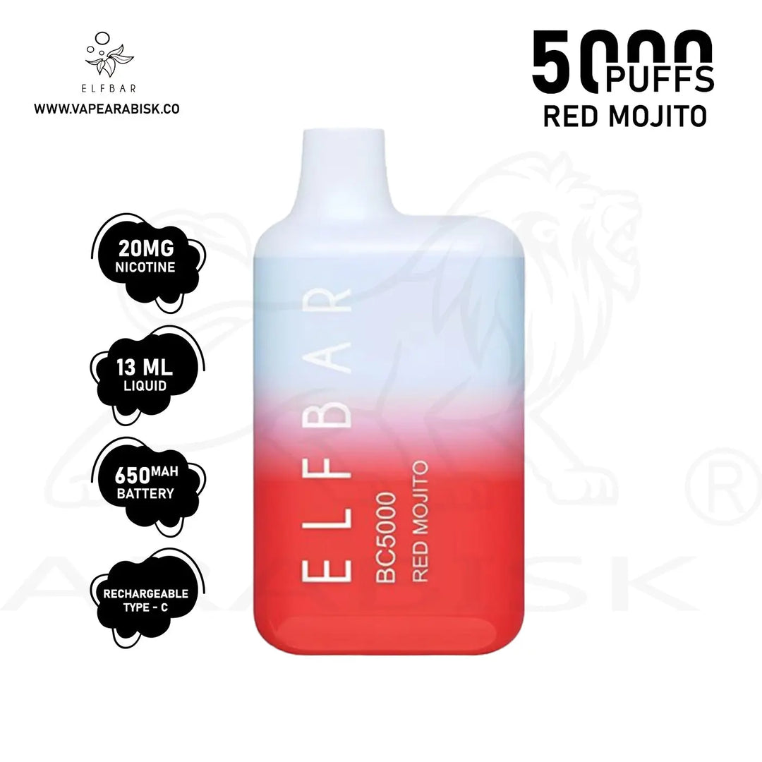 ELF BAR BC5000 PUFFS 20MG - RED MOJITO Elf Bar