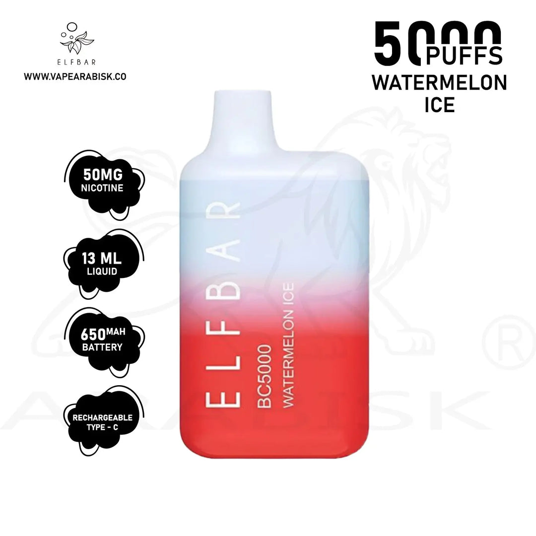 ELF BAR BC5000 PUFFS 50MG - WATERMELON ICE Elf Bar