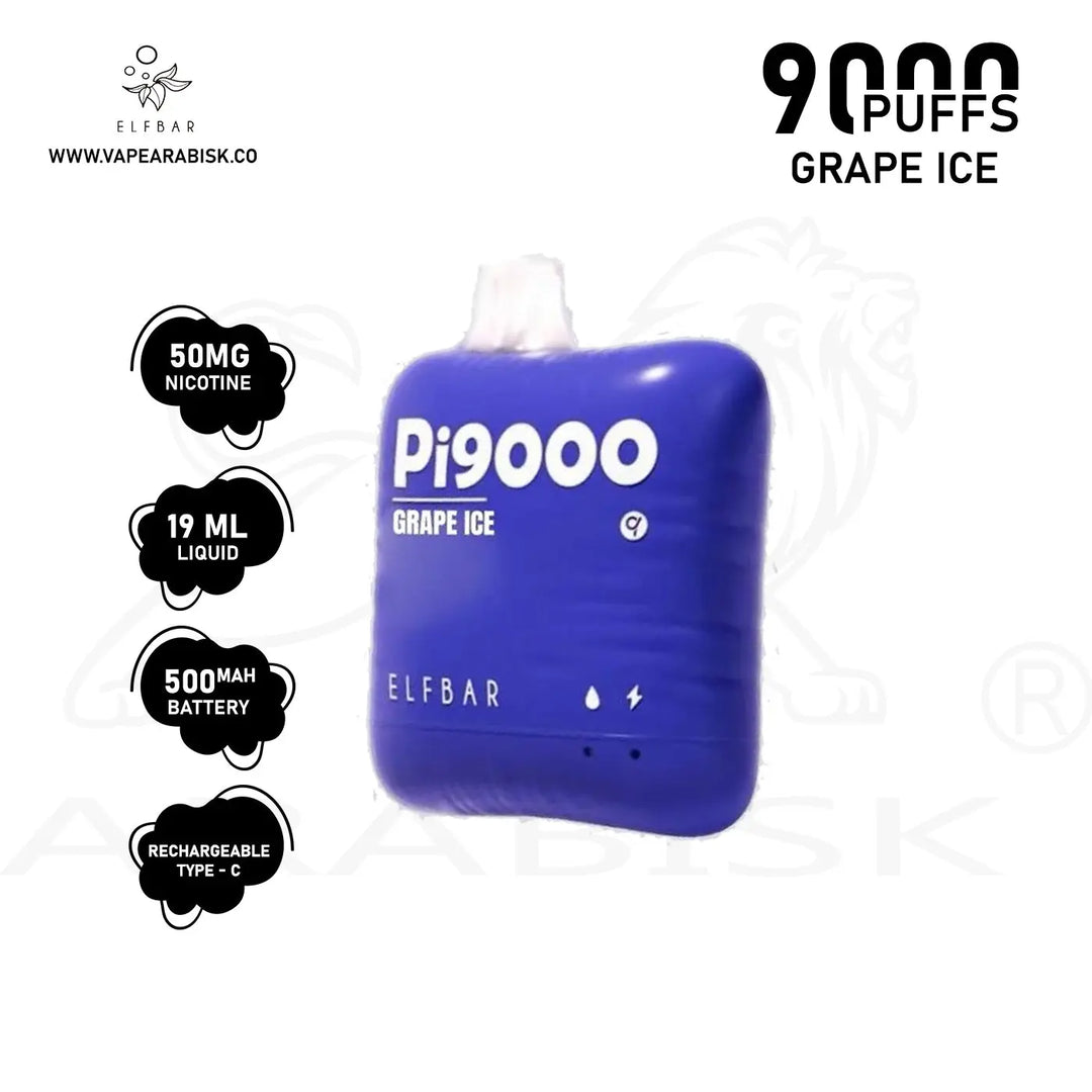 ELF BAR PI9000 PUFFS 50MG - GRAPE ICE Elf Bar
