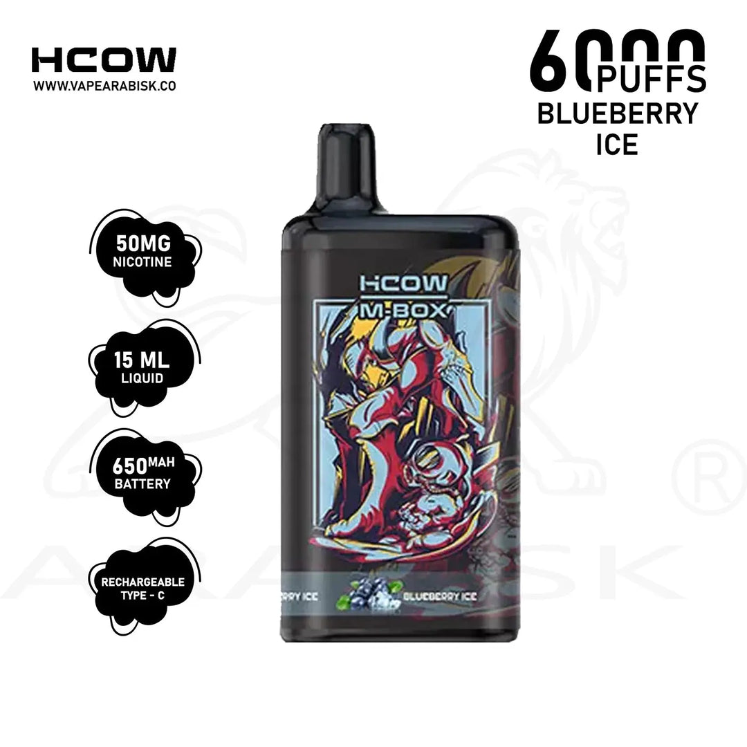 HCOW MBOX 6000 PUFFS 50MG - BLUEBERRY ICE HCOW