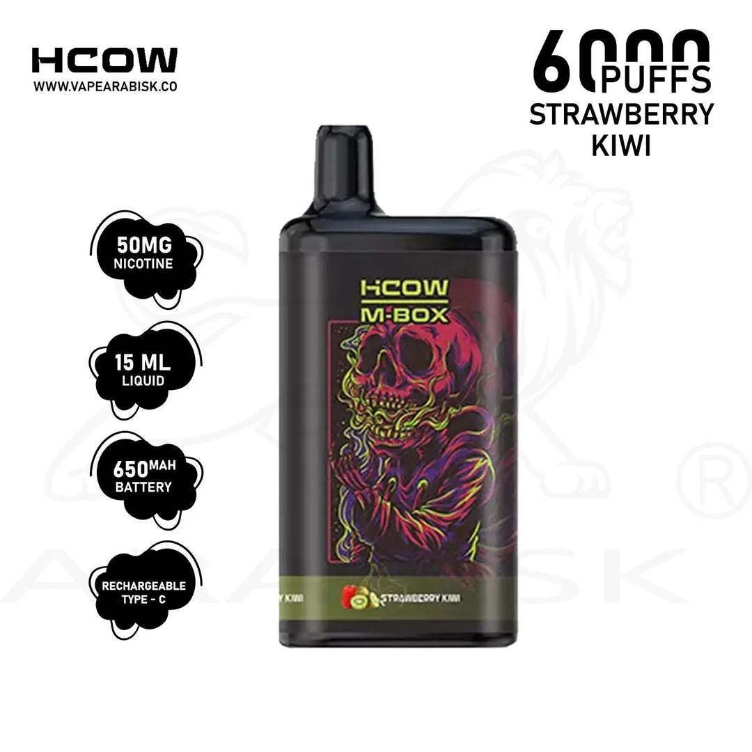 HCOW MBOX 6000 PUFFS 50MG - STRAWBERRY KIWI HCOW