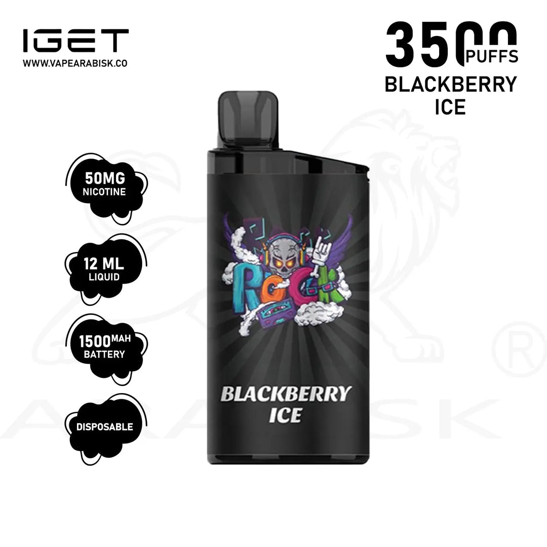 IGET BAR 3500 PUFFS 50MG - BLACKBERRY ICE IGET BAR