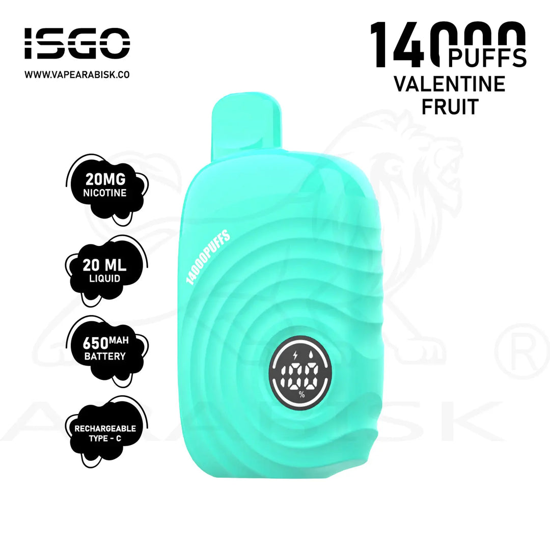 ISGO PARIS 14000 PUFFS 20MG - VALENTINE FRUIT 
