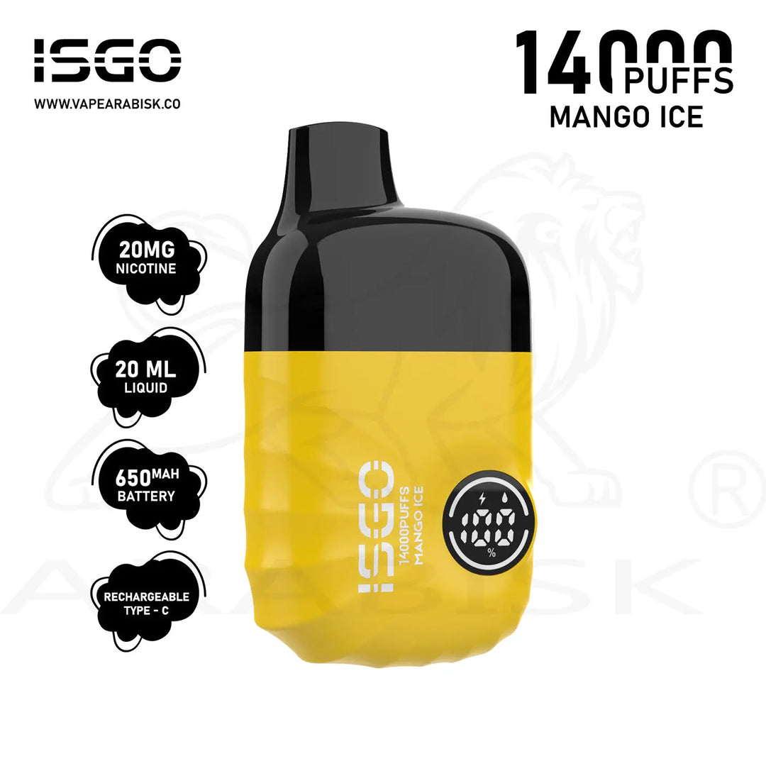 ISGO VEGAS 14000 PUFFS 20MG - MANGO ICE 