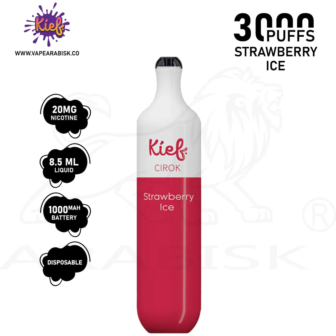 KIEF CIROK 3000 PUFFS 20MG - STRAWBERRY ICE 